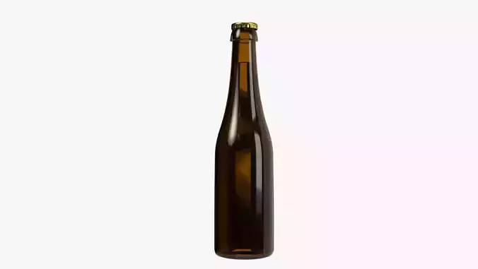 Beer bottle brown 04 3D model