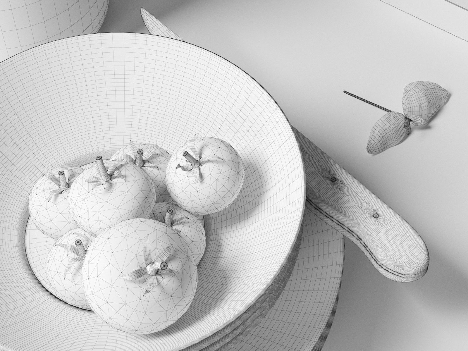 Kitchenware with Vegetables 3D model_4