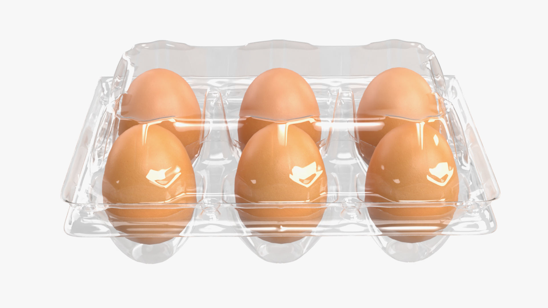Egg food plastic package 6 eggs 3D model_1