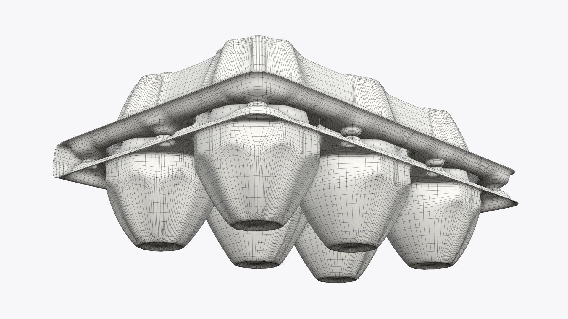 Egg food plastic package 6 eggs 3D model_6