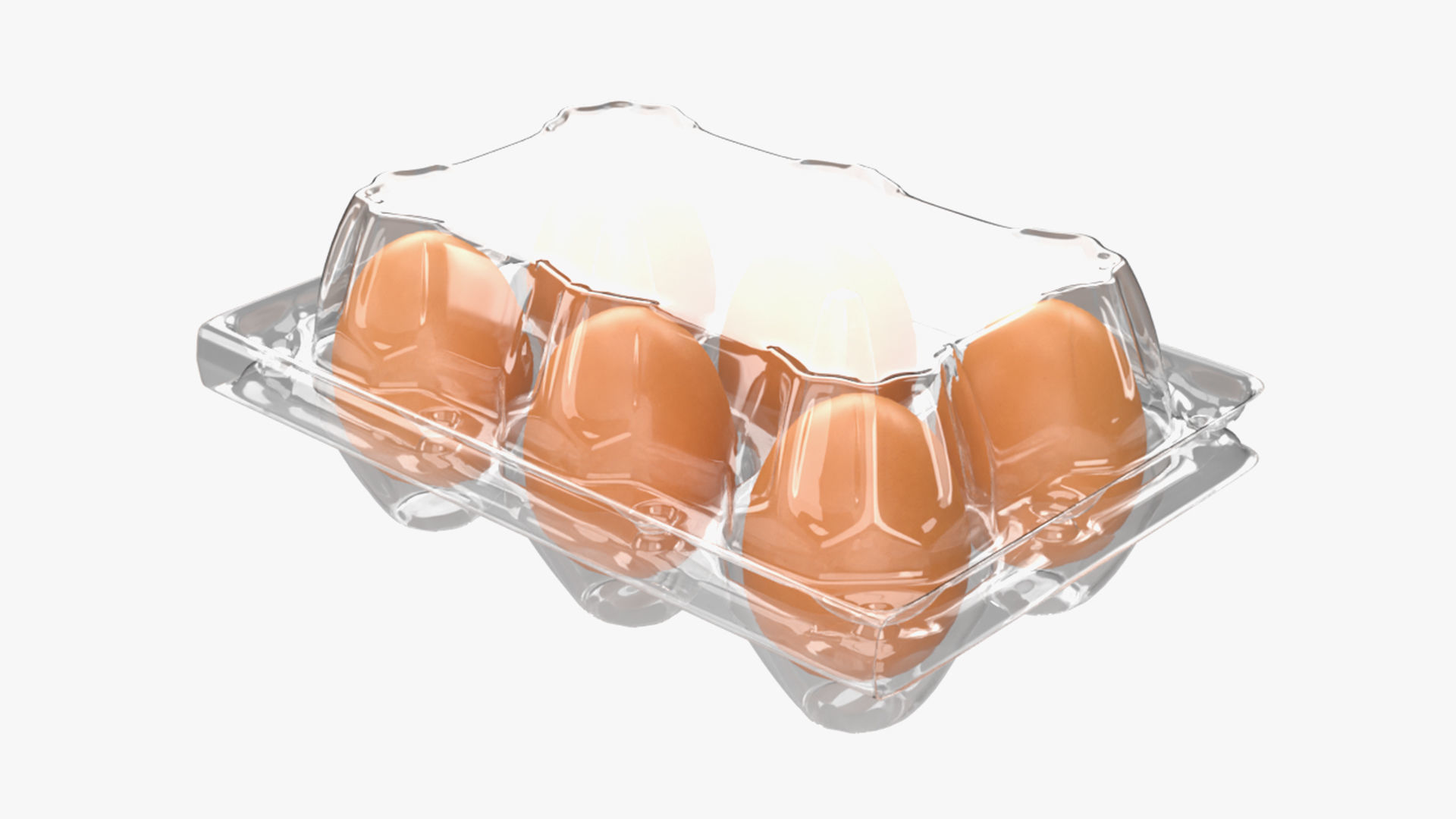 Egg food plastic package 6 eggs 3D model_2