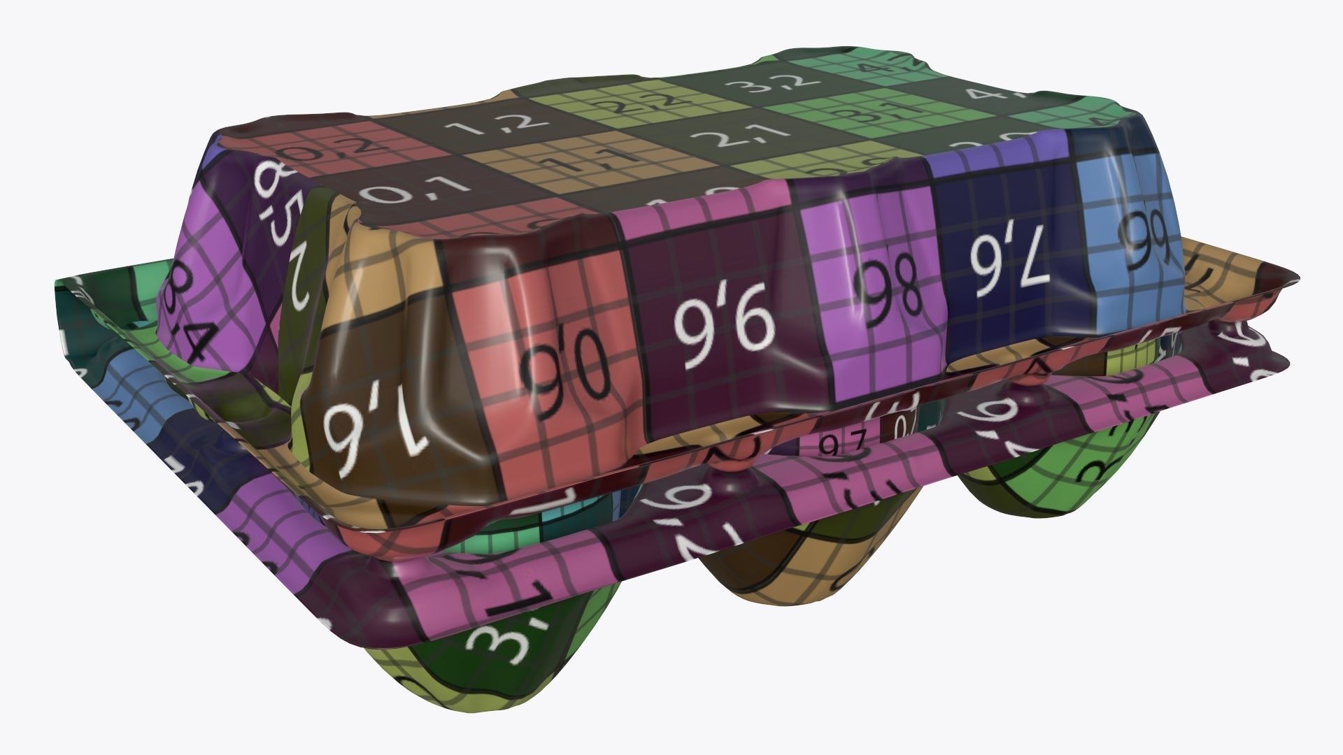 Egg food plastic package 6 eggs 3D model_7