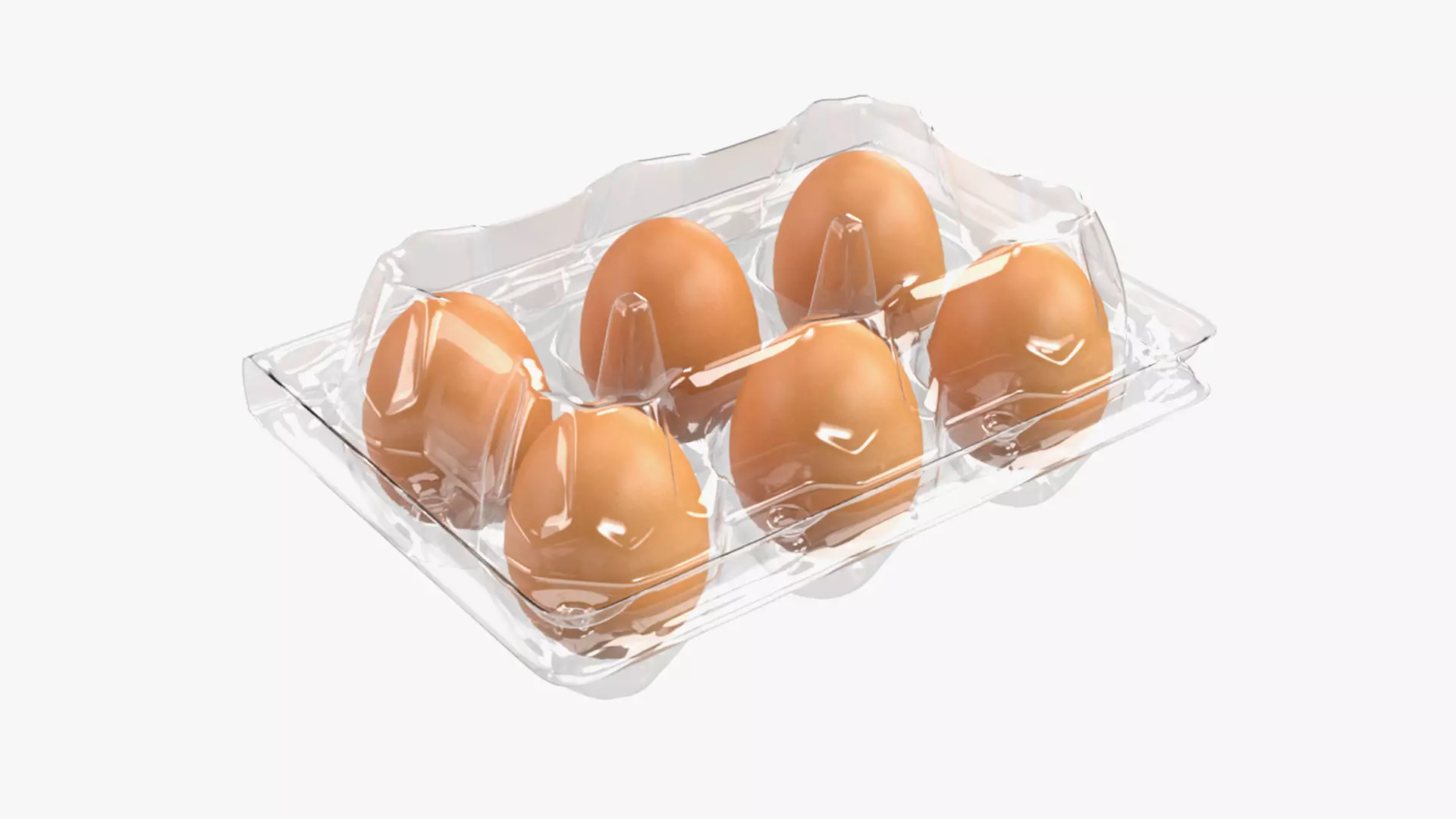 Egg food plastic package 6 eggs 3D model_0
