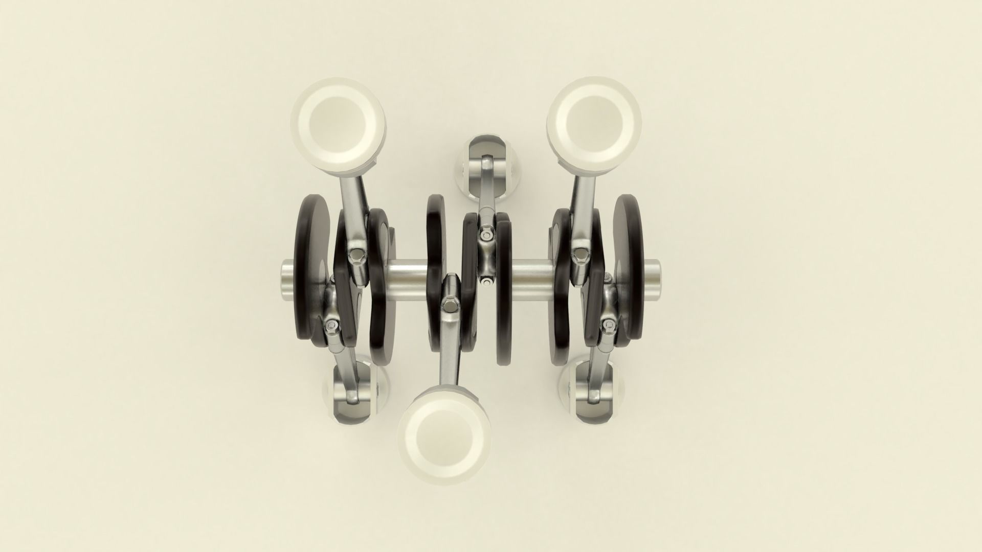 Mototable triangular glass table with wheels 3D model_5