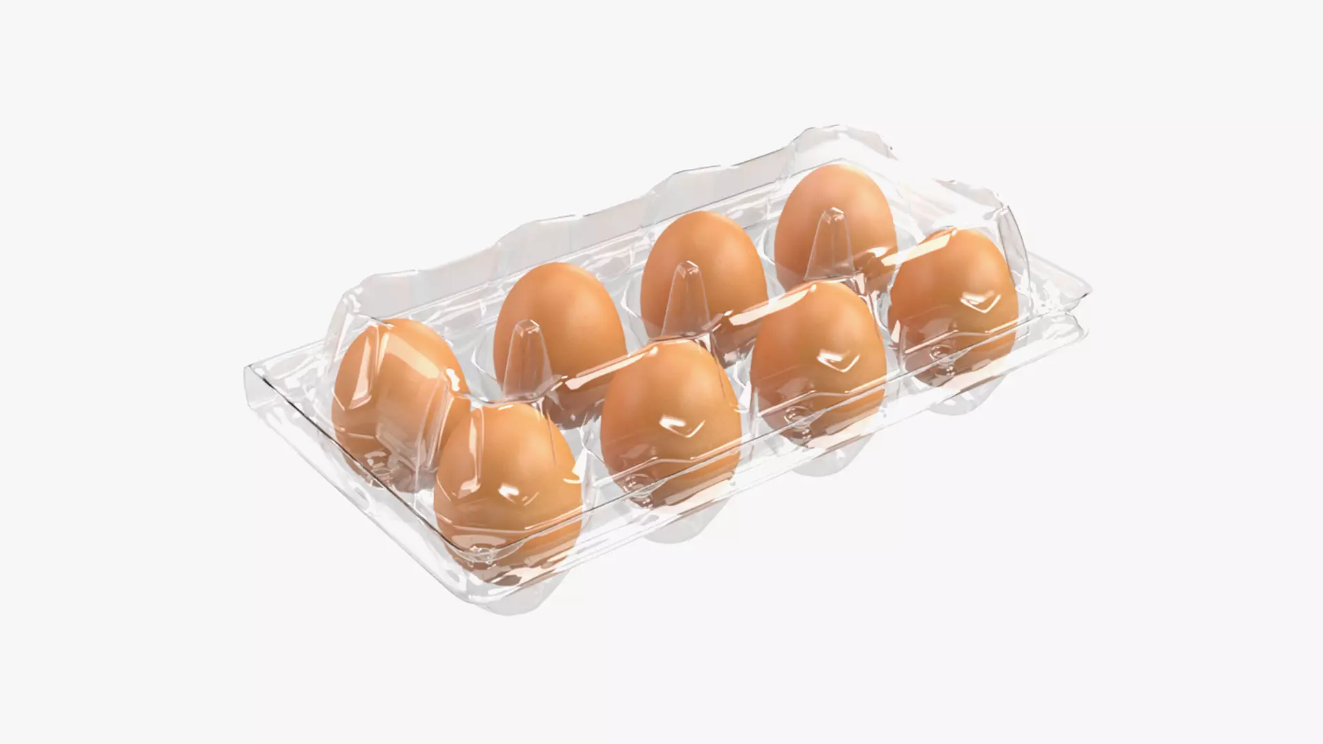 Egg food plastic package 8 eggs 3D model_0