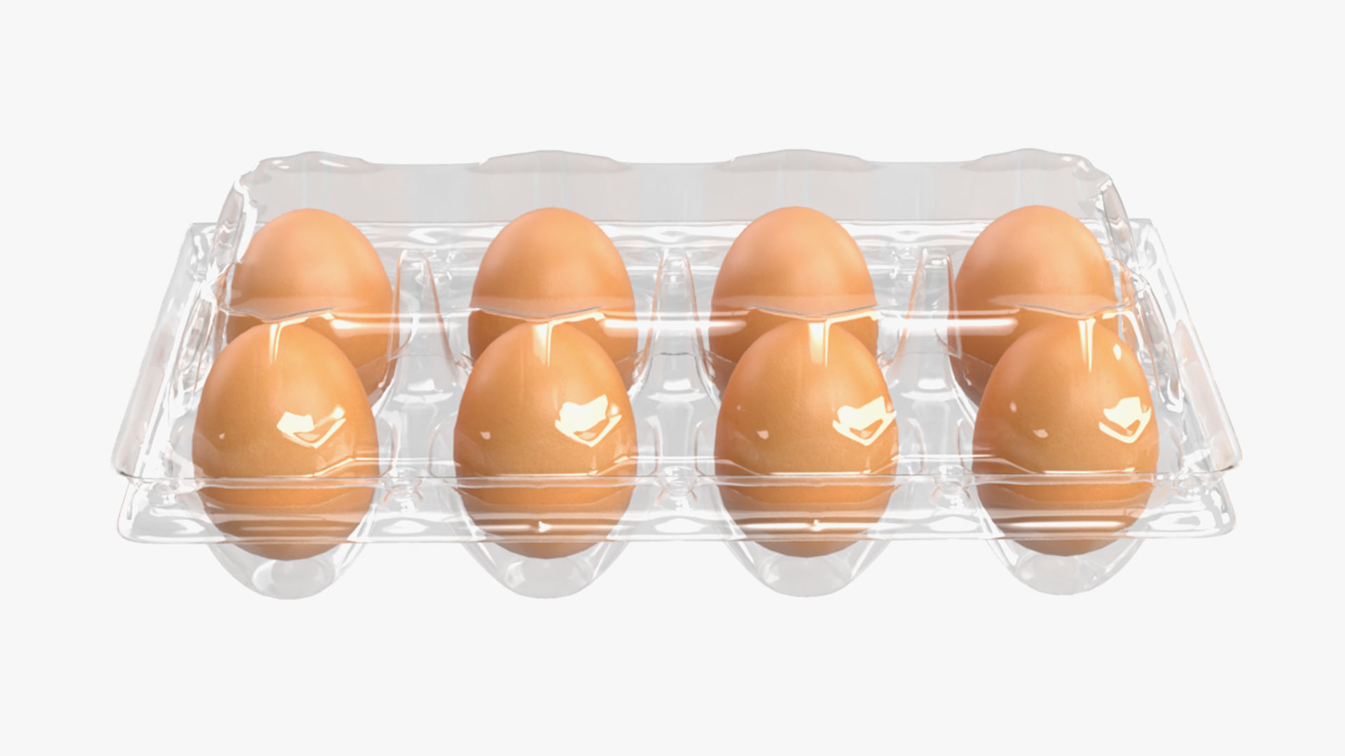 Egg food plastic package 8 eggs 3D model_1