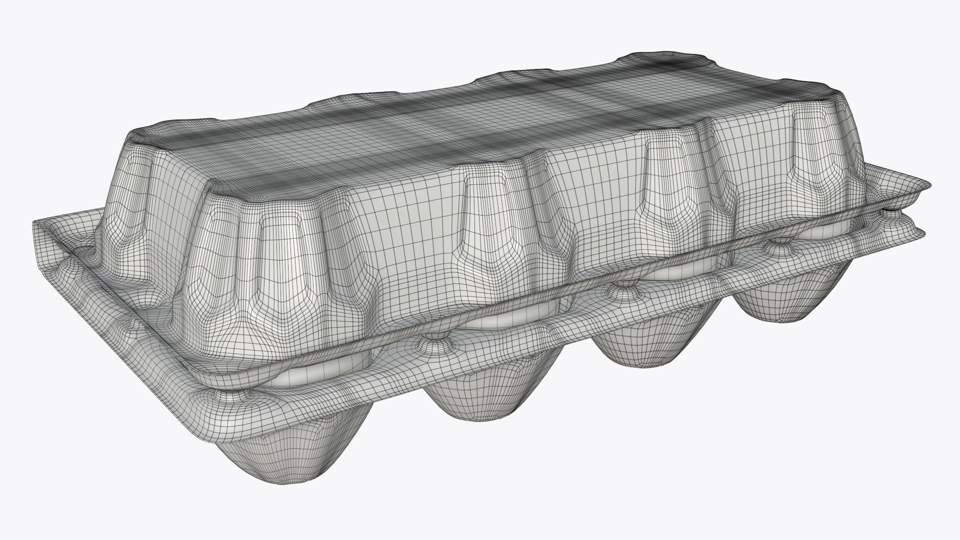 Egg food plastic package 8 eggs 3D model_3