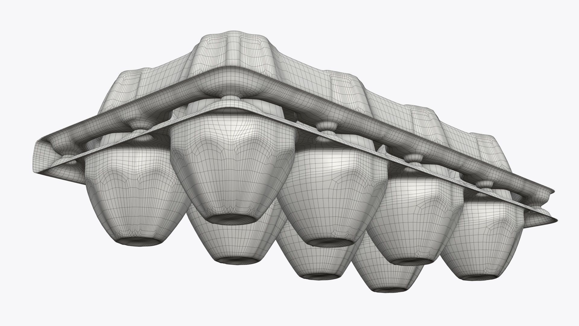 Egg food plastic package 8 eggs 3D model_6