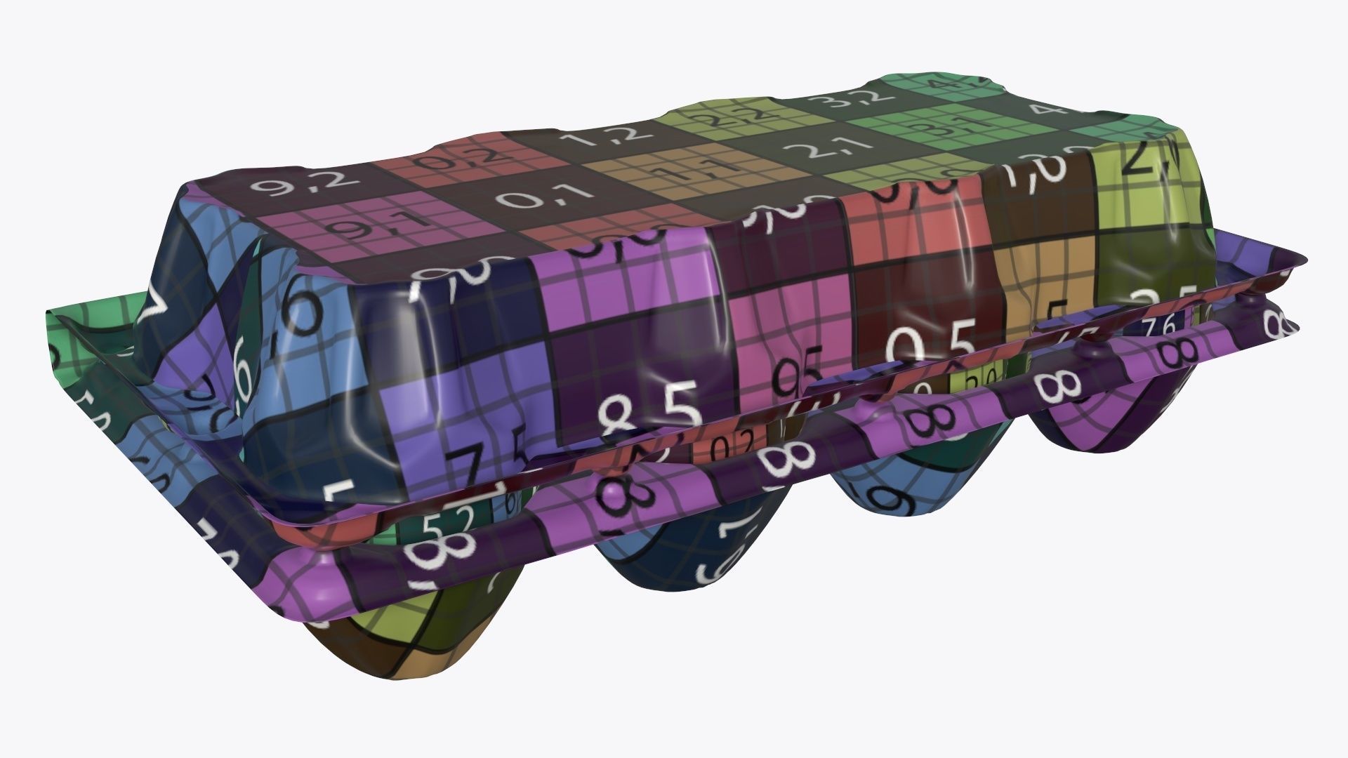 Egg food plastic package 8 eggs 3D model_7