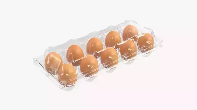 Egg food plastic package 10 eggs v1 3D model
