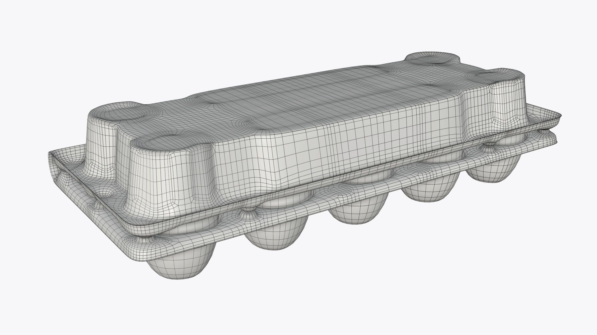 Egg food plastic package 10 eggs v2 3D model_4