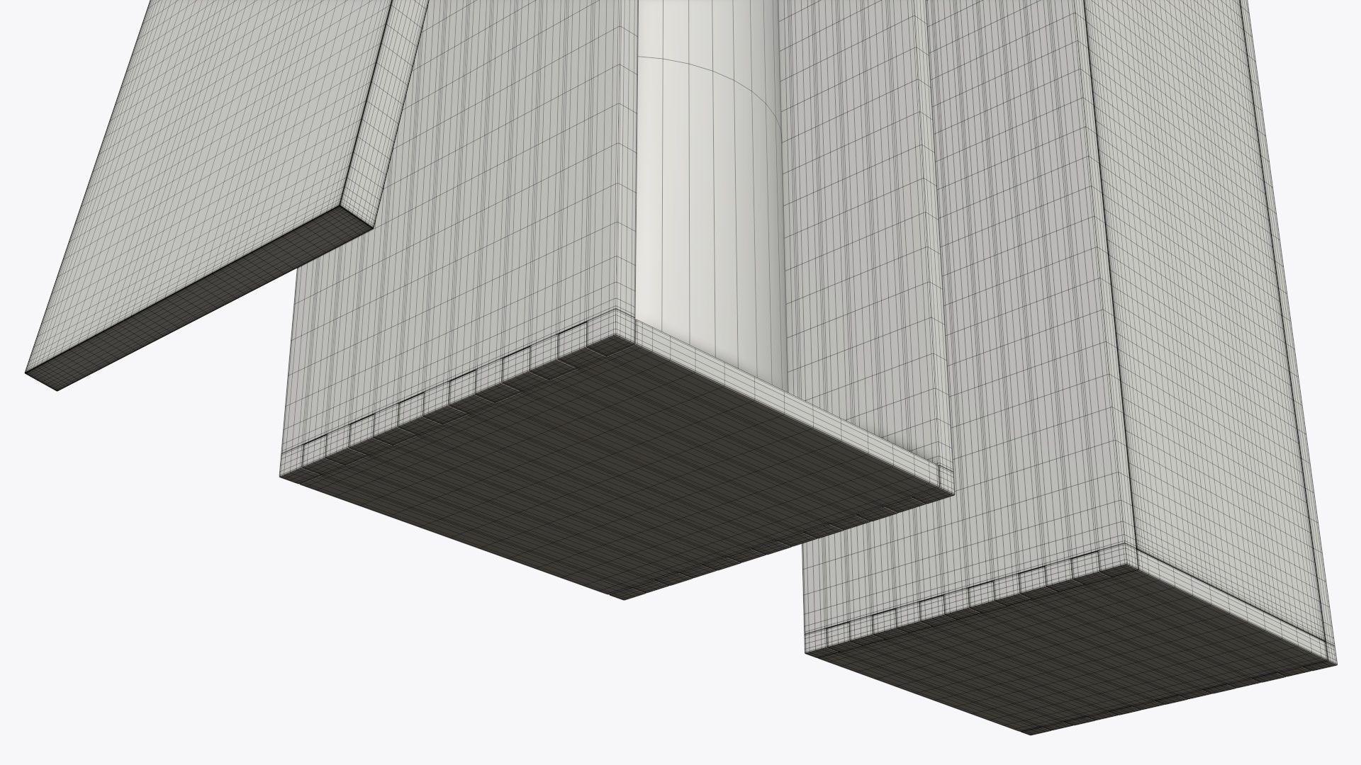 Wine bottle with wooden box 3D model_7