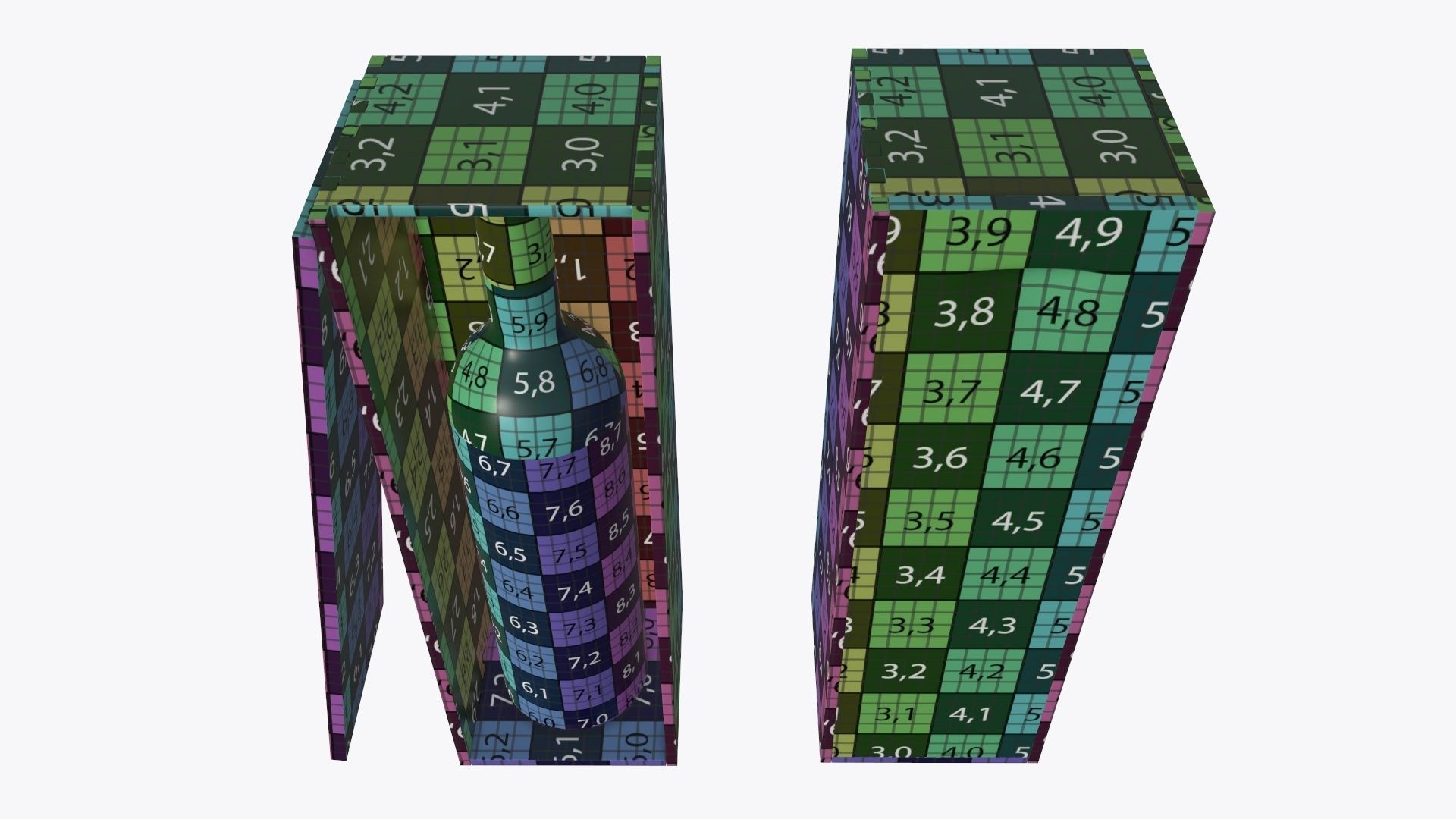 Wine bottle with wooden box 3D model_9