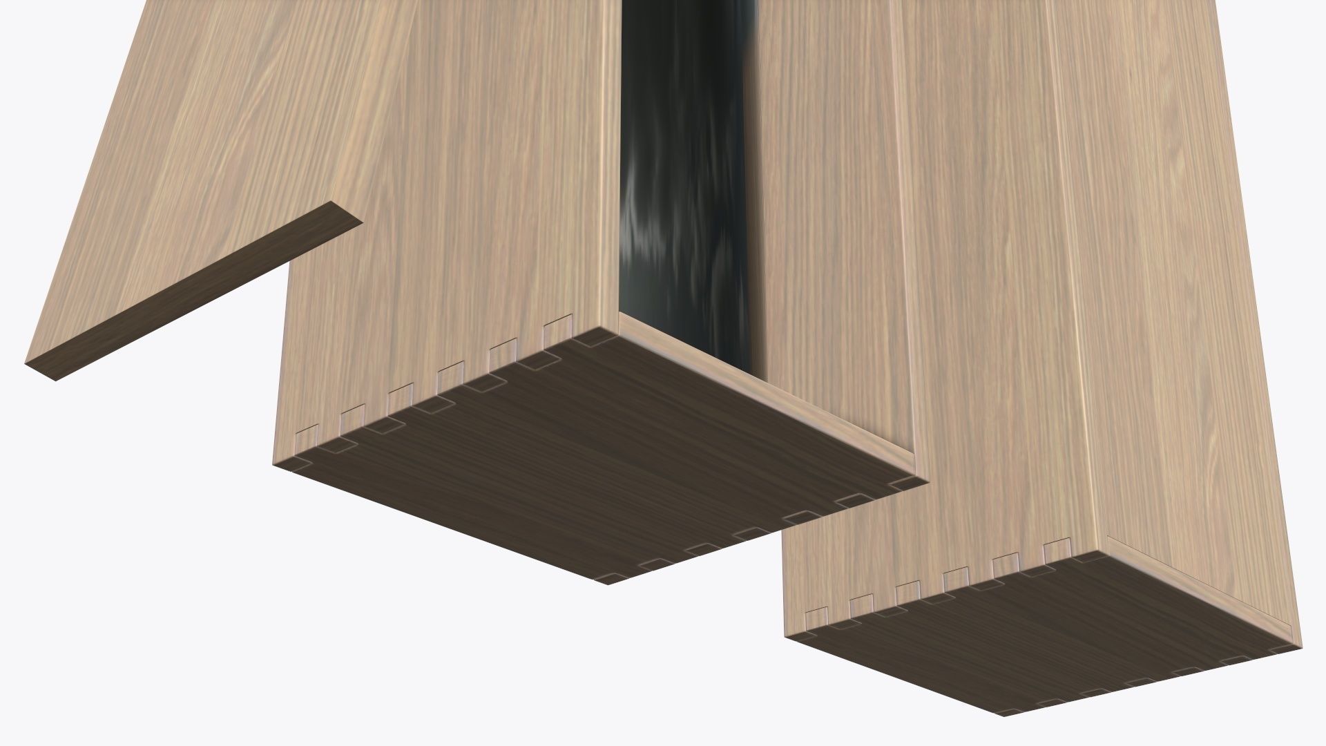 Wine bottle with wooden box 3D model_3