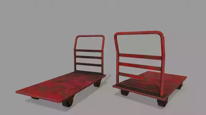 Trolley hand truck Low-poly 3D model Trolley hand truck Low-poly 3D model