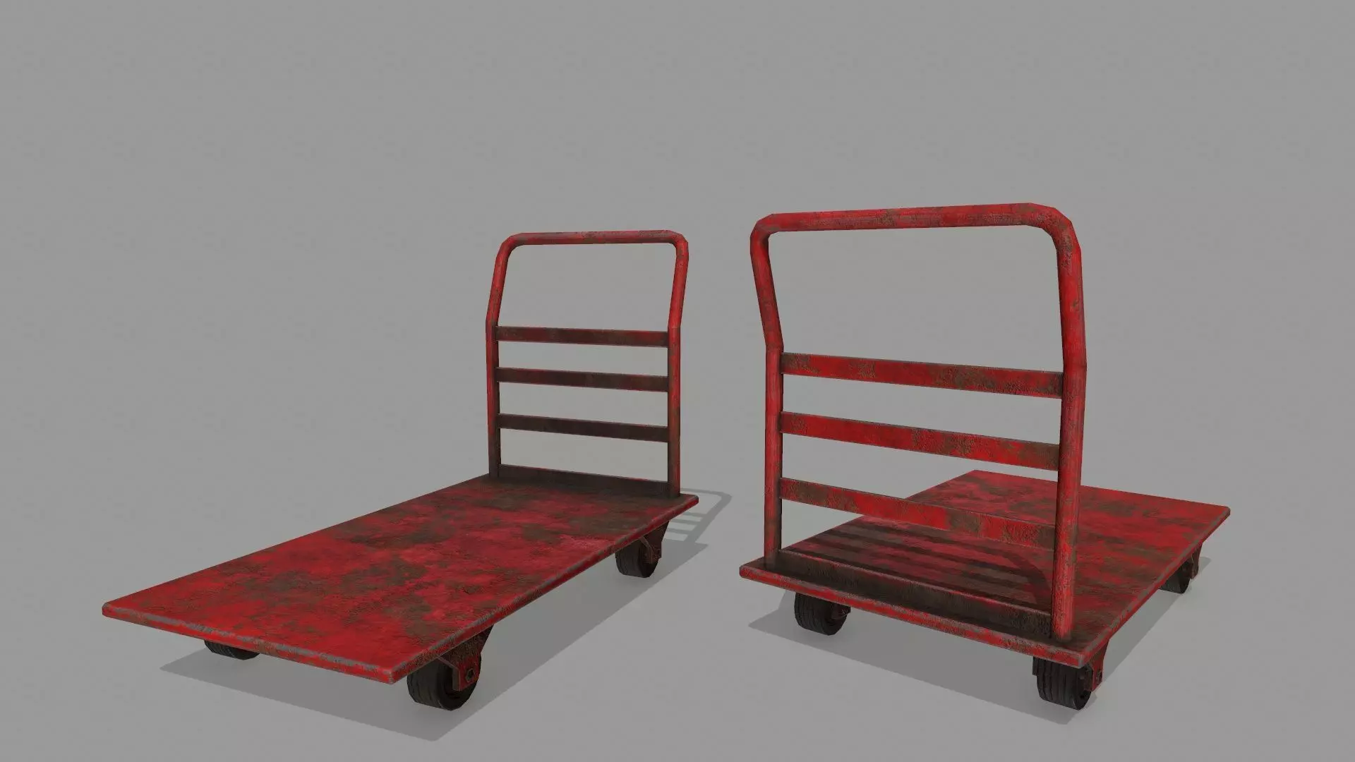 Trolley hand truck Low-poly 3D model_0