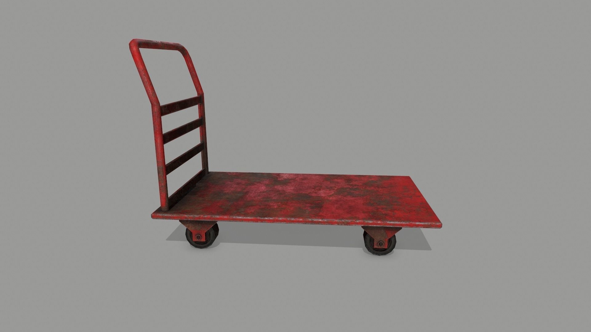 Trolley hand truck Low-poly 3D model_5