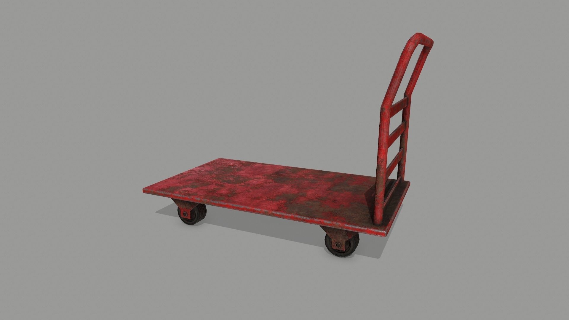 Trolley hand truck Low-poly 3D model_8