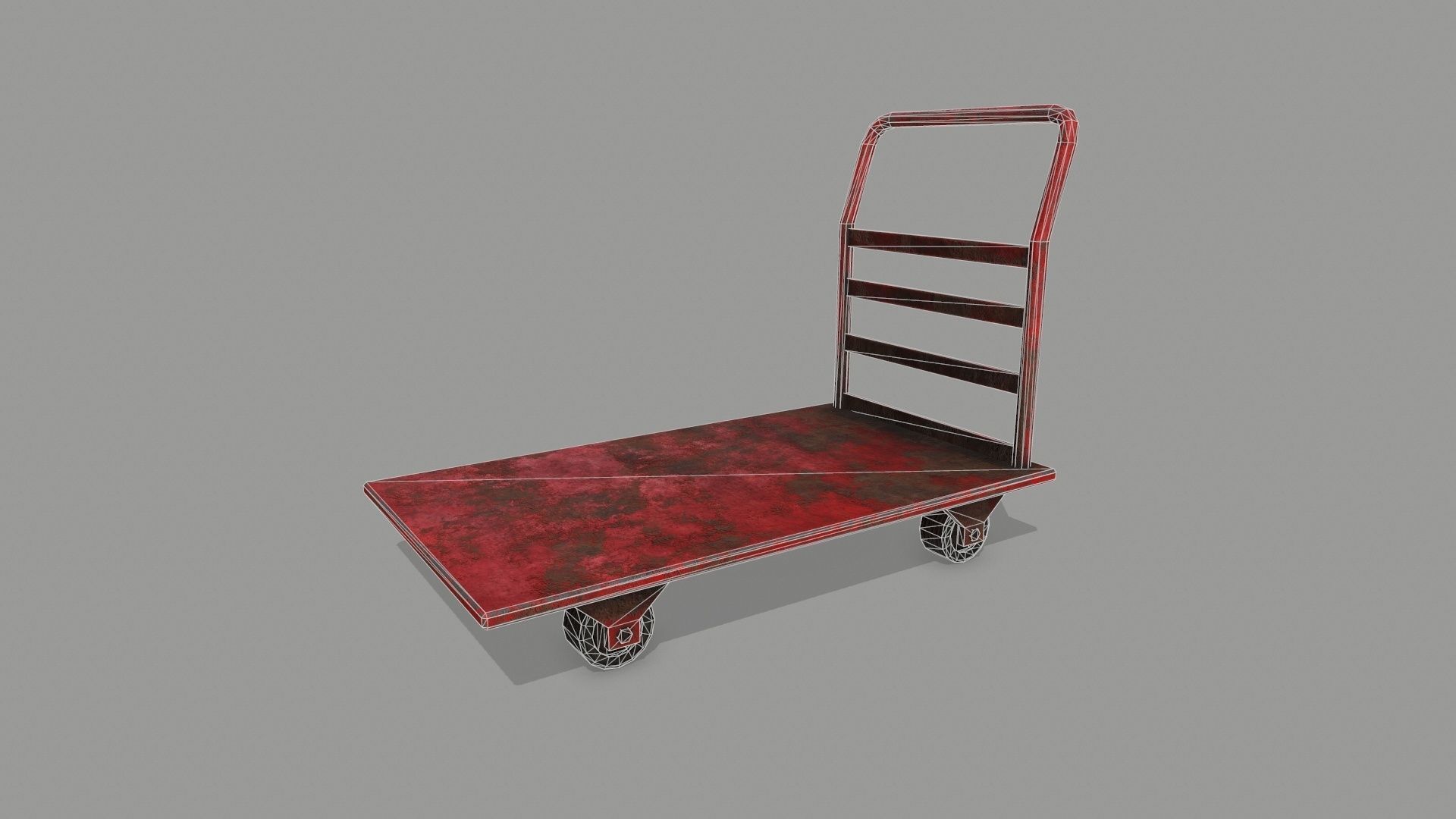 Trolley hand truck Low-poly 3D model_9