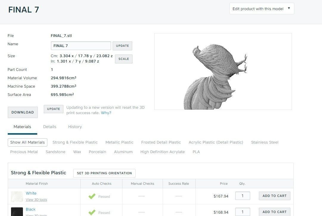 Rooster silver 3D model_15