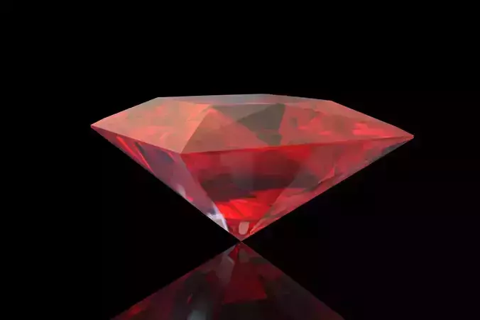 Brilliant red Low-poly 3D model