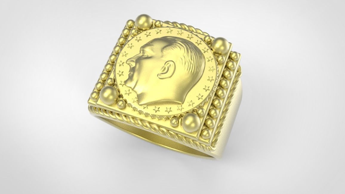 Ataturk ring 3D print model_6