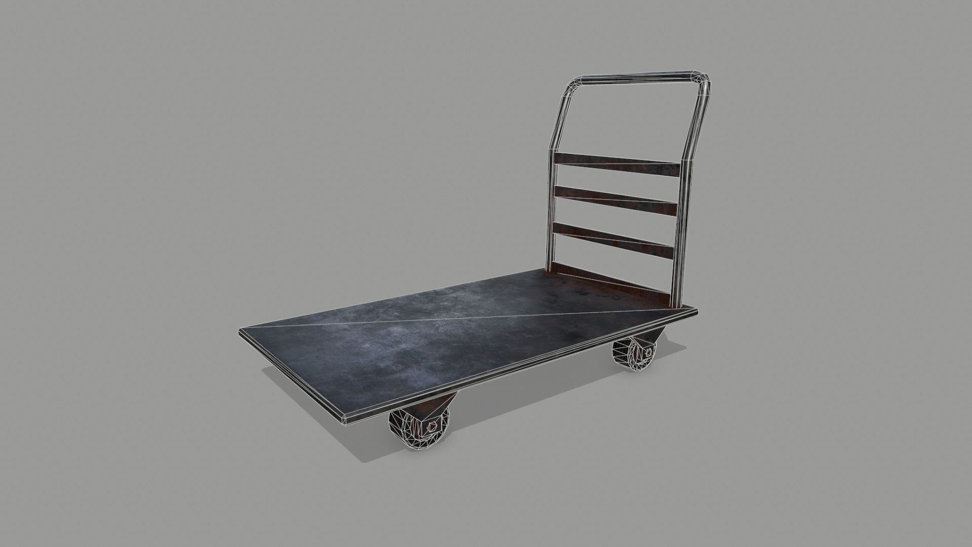 Trolley hand truck Low-poly 3D model_8