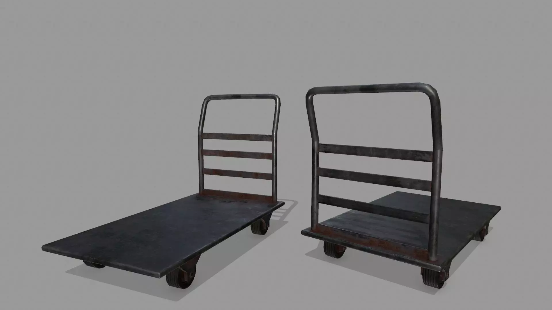 Trolley hand truck Low-poly 3D model_0