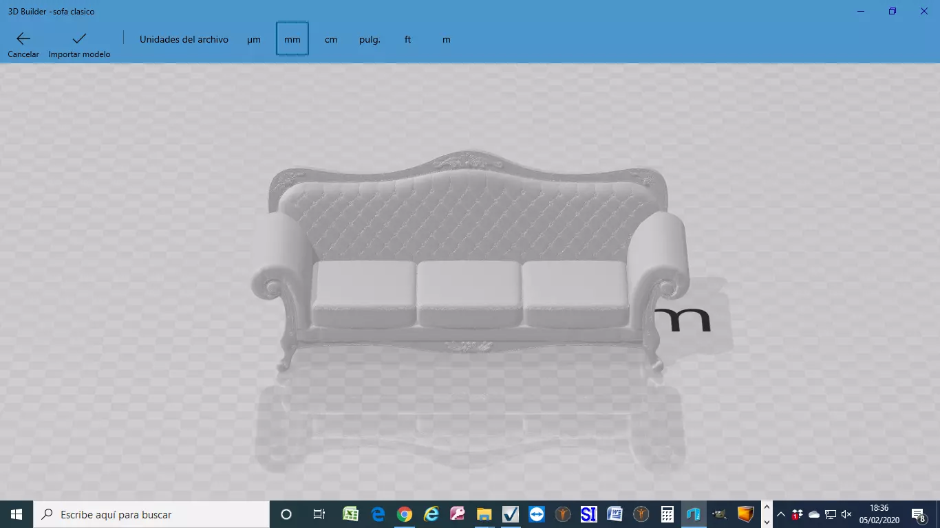 Sofa clasico - classic sofa 3D print model_0