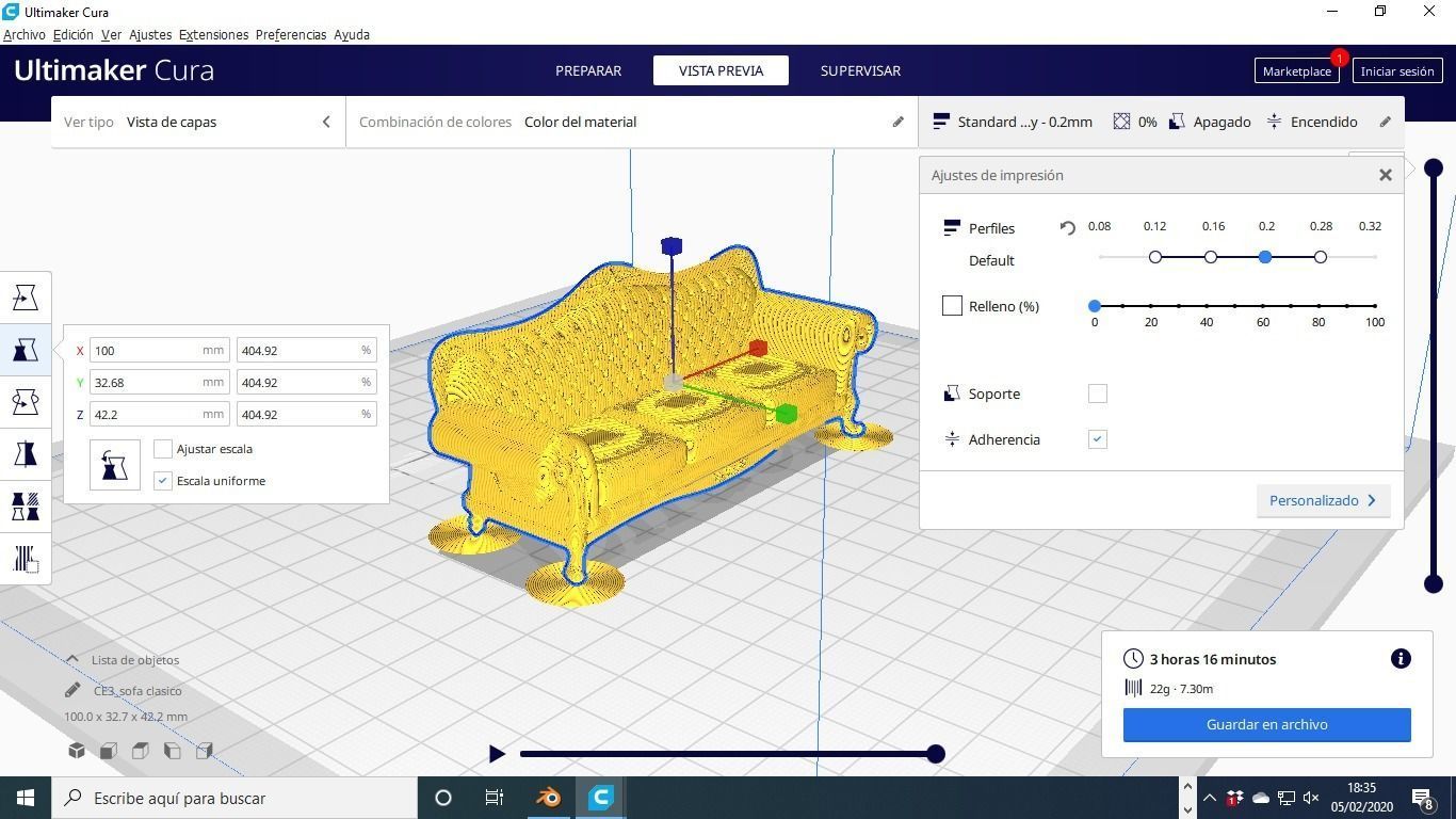 Sofa clasico - classic sofa 3D print model_1