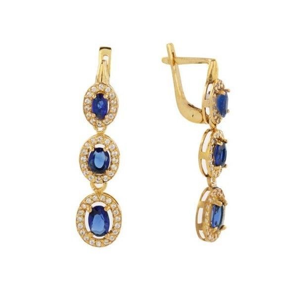 Earrings with hang ovals 3D print model_1