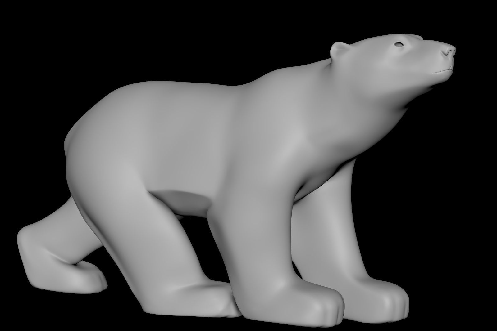 Polar Bear Modern Marble Sculpture Low-poly 3D model_18