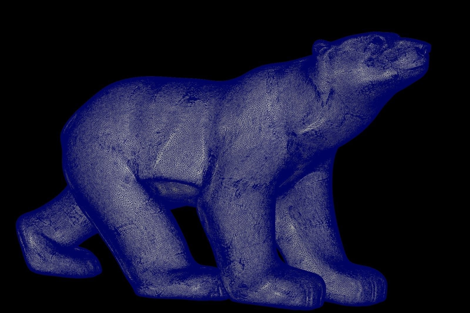 Polar Bear Modern Marble Sculpture Low-poly 3D model_19