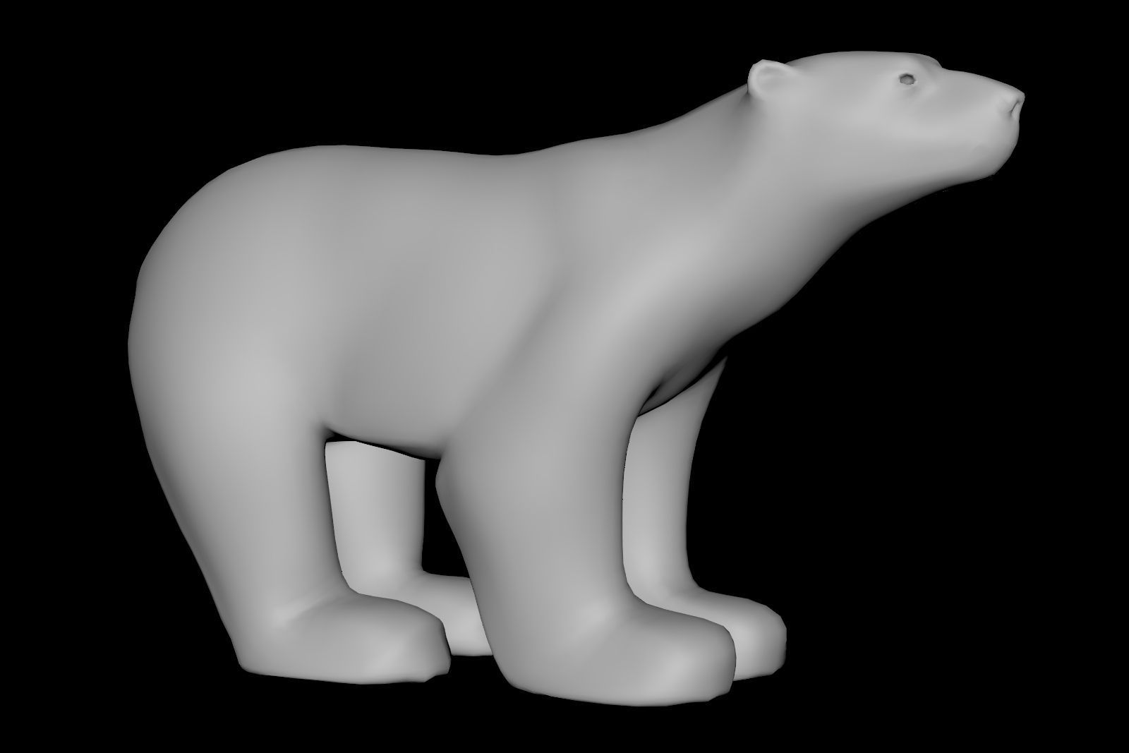 Polar Bear Modern Marble Sculpture Low-poly 3D model_15