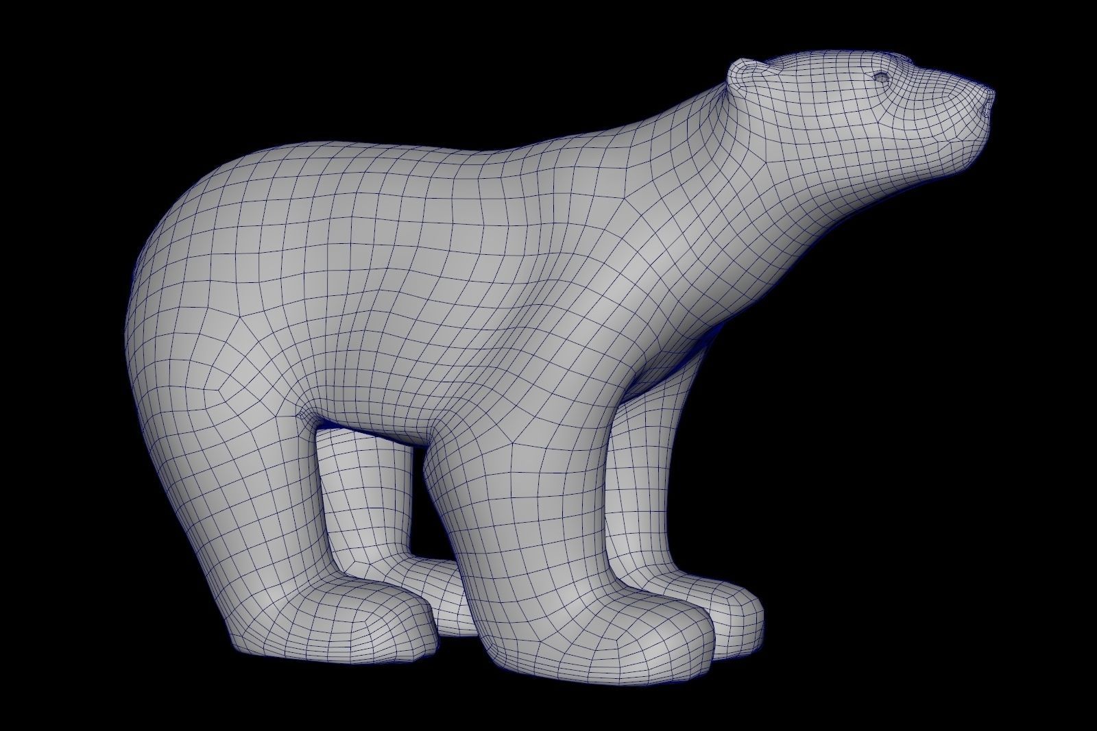 Polar Bear Modern Marble Sculpture Low-poly 3D model_14