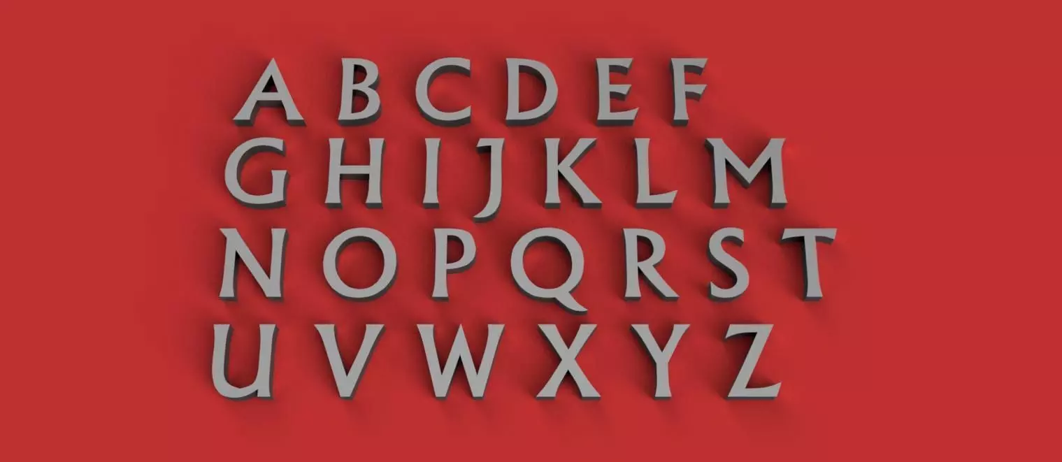 NARK Font uppercase and lowercase 3D Letters STL FILE 3D print model