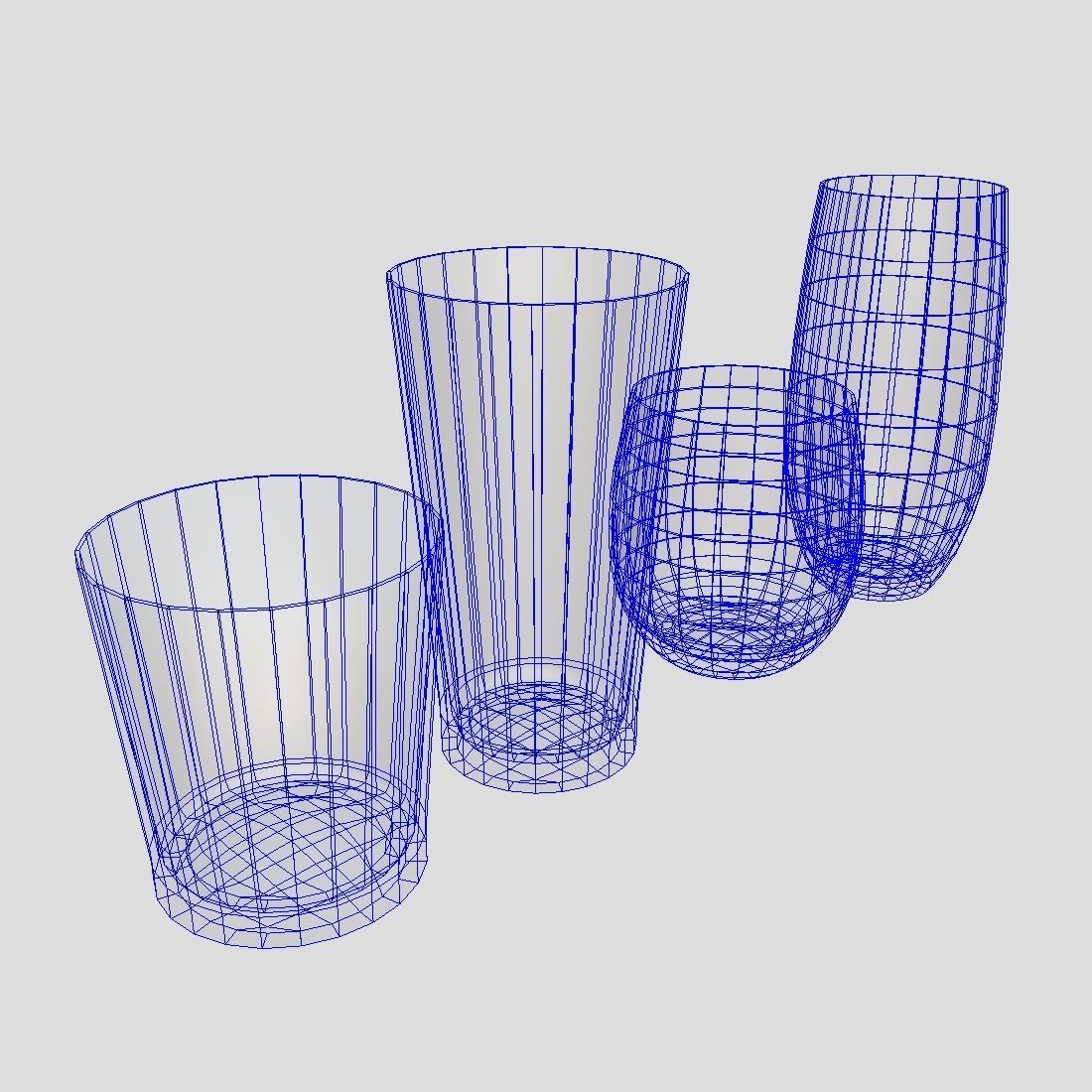 Glass Set 2 of glasses Low-poly 3D model_9