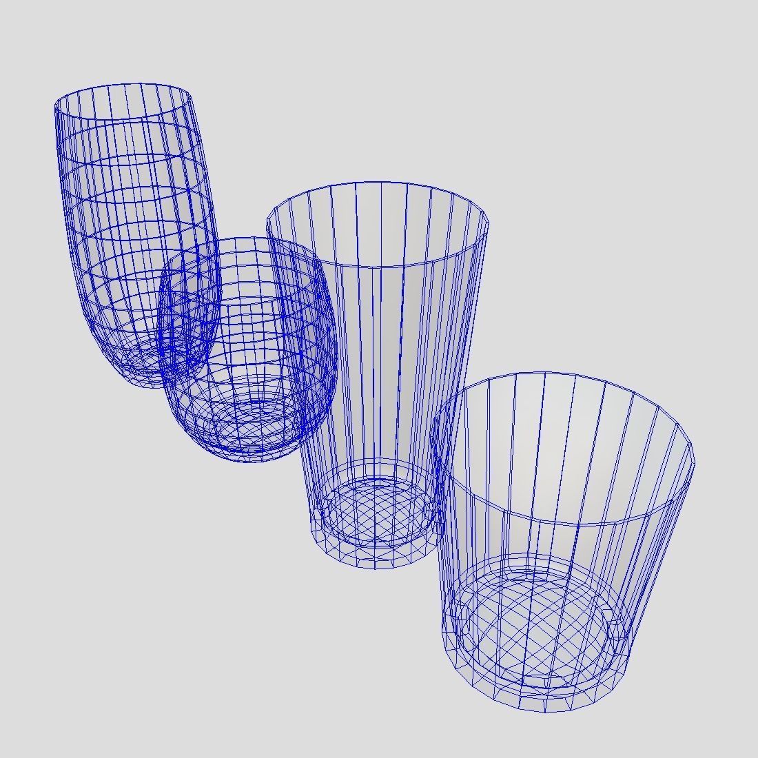 Glass Set 2 of glasses Low-poly 3D model_5