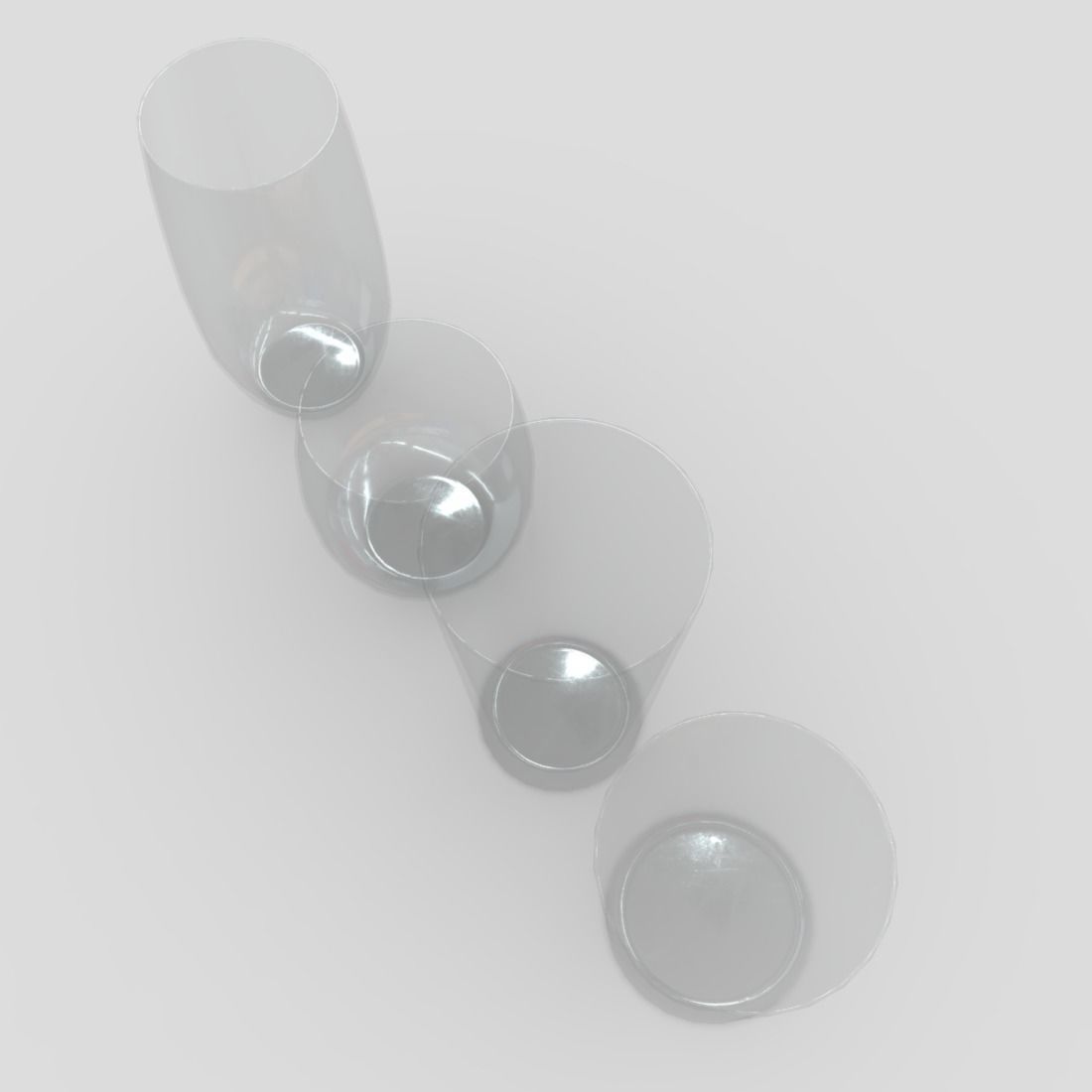 Glass Set 2 of glasses Low-poly 3D model_6