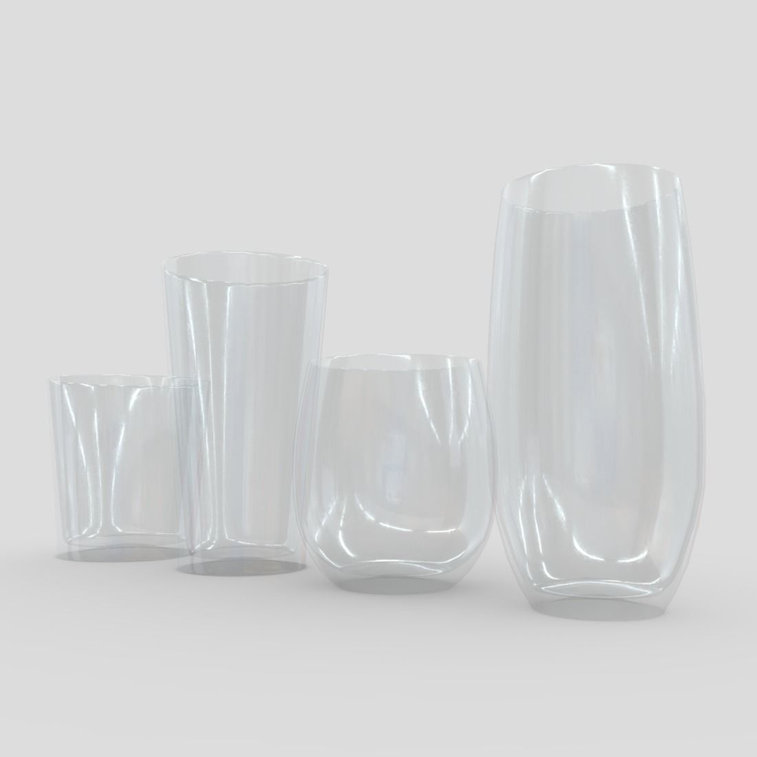 Glass Set 2 of glasses Low-poly 3D model_12