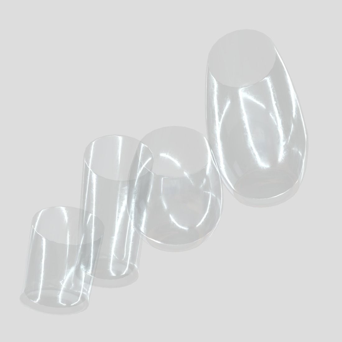 Glass Set 2 of glasses Low-poly 3D model_14