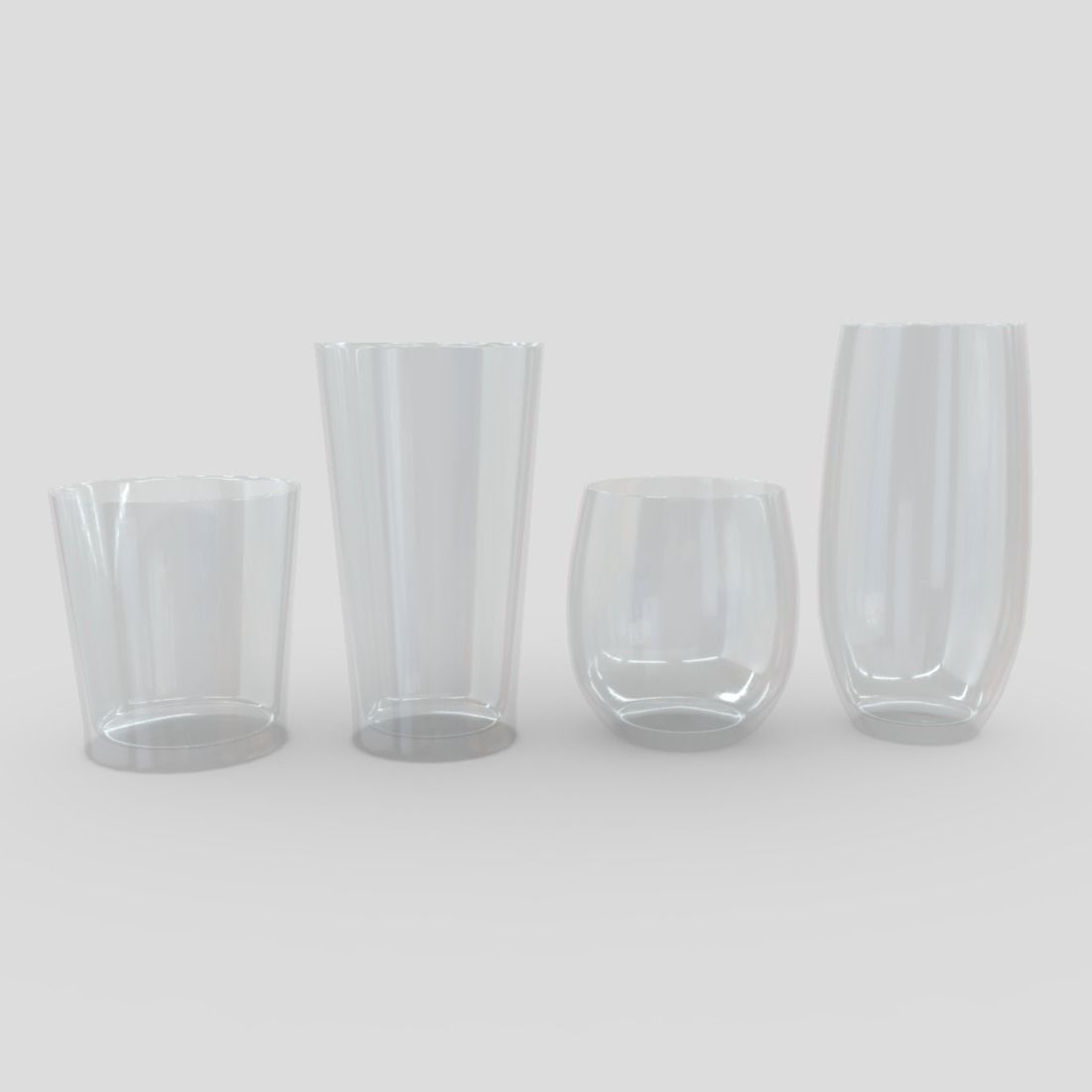 Glass Set 2 of glasses Low-poly 3D model_10