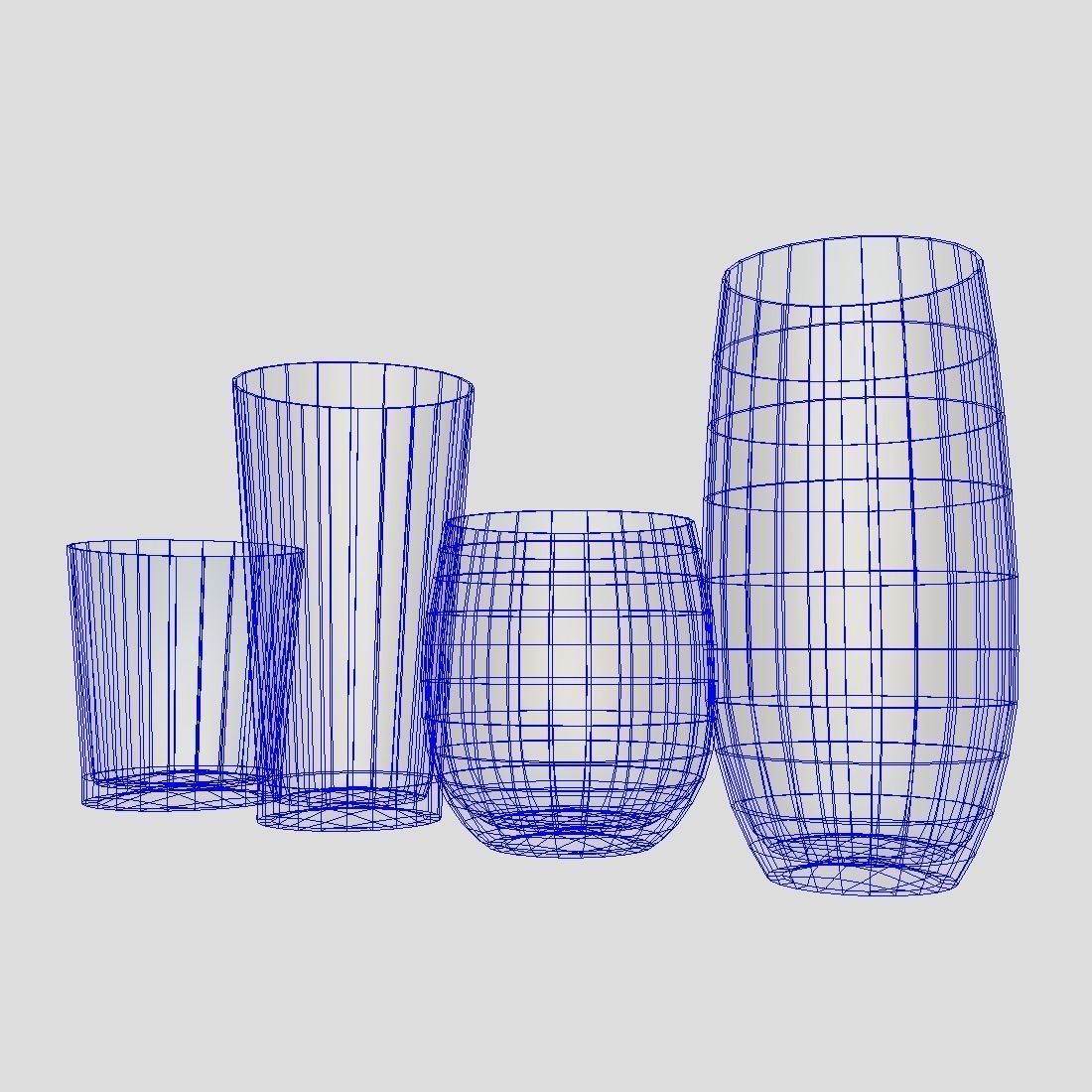 Glass Set 2 of glasses Low-poly 3D model_13