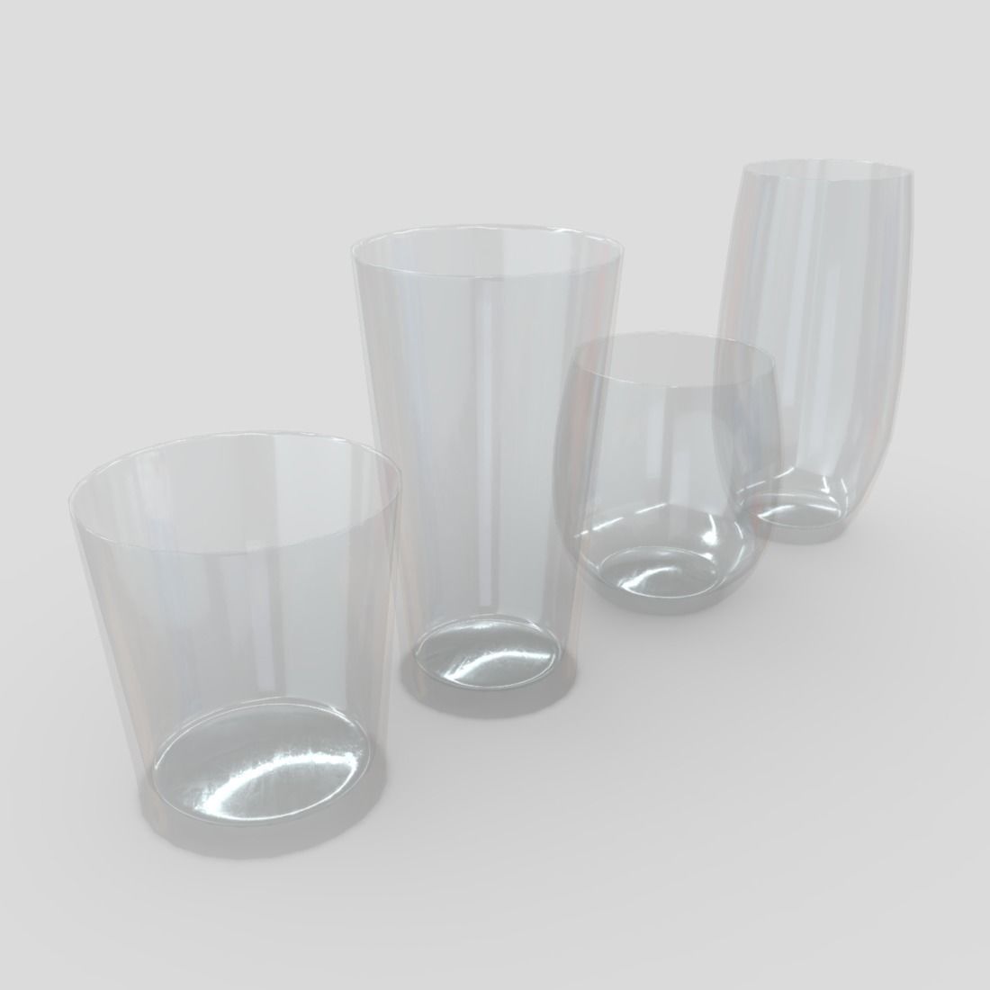 Glass Set 2 of glasses Low-poly 3D model_8