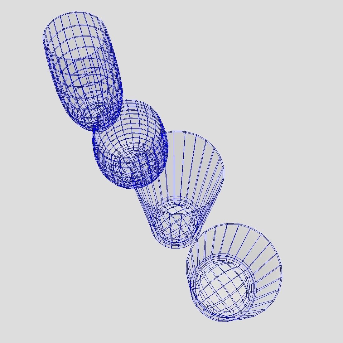 Glass Set 2 of glasses Low-poly 3D model_7