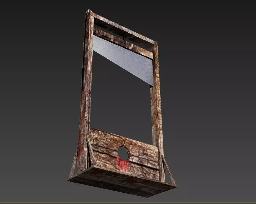 guillotine hanging mirror with blood 3D print model