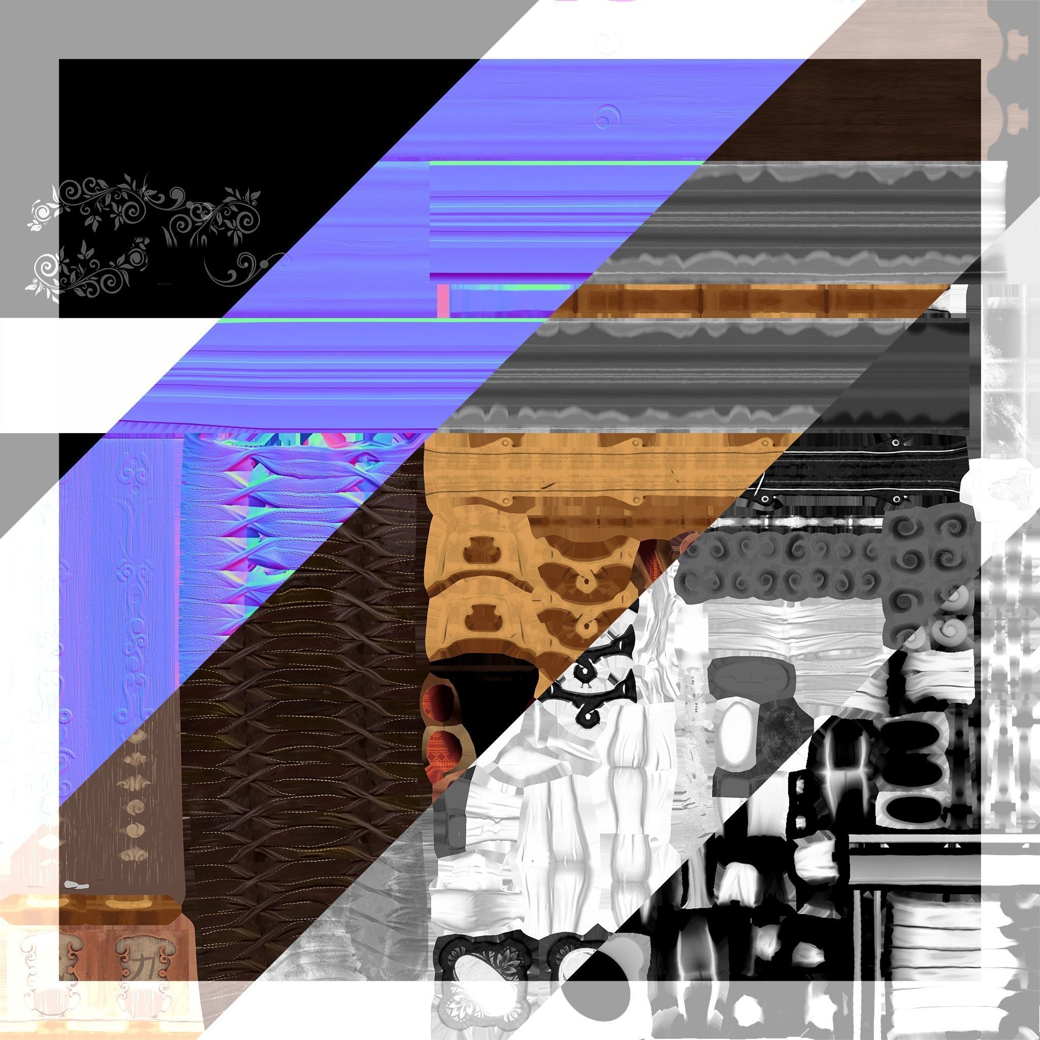 Weapon Katana Sword Blade Low-poly 3D model_5