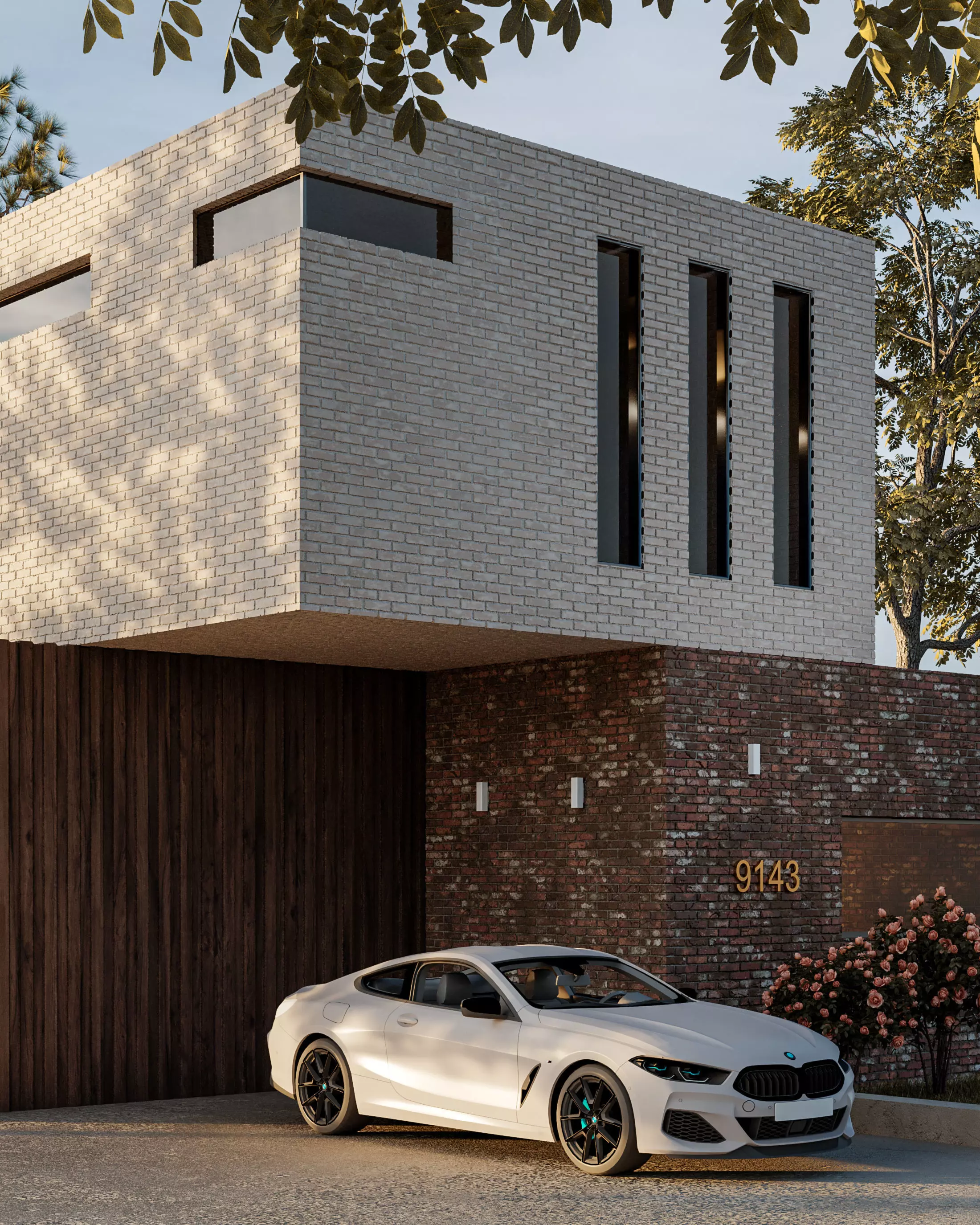Exterior 3D Model with facade view Low-poly 3D model