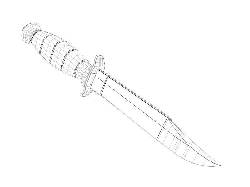 Weapons - Low-poly Army knife Low-poly 3D model_6