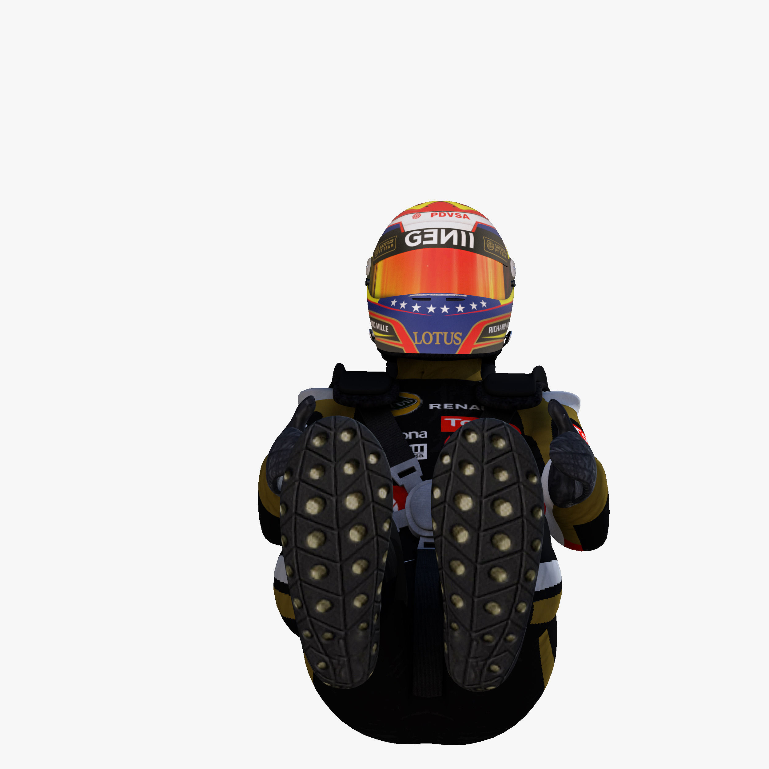 Pastor Maldonado 2015 Low-poly 3D model_7
